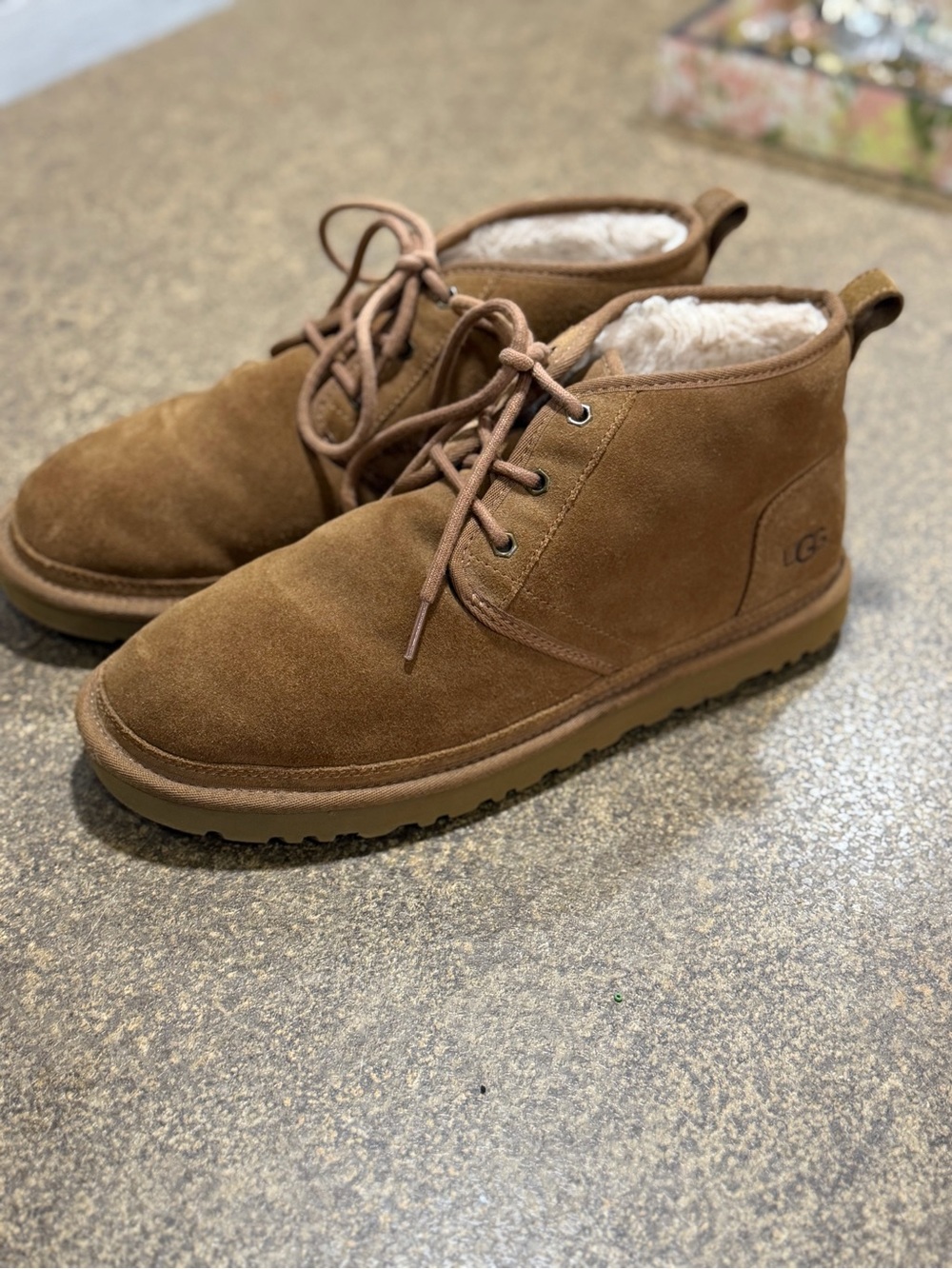 UGG Men's Brown Suede Lace-Up Ankle Boots